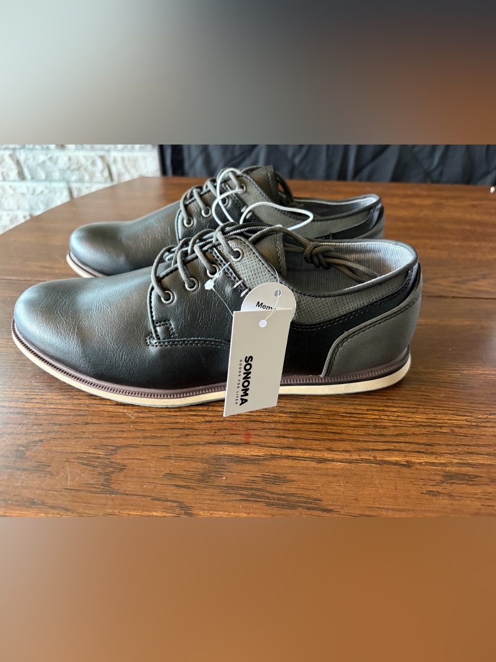 Sonoma  Black and Gray Boy’s  Lace-Up dress shoe